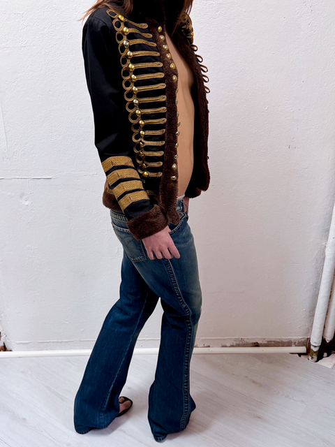 s0116 faux fur orchestra jacket