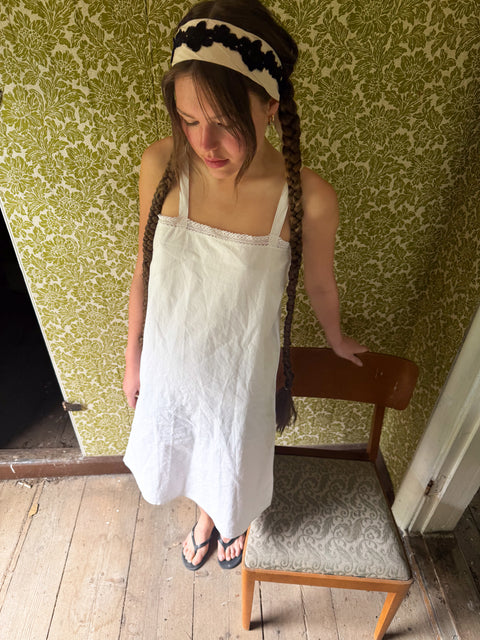 1970's white cotton sundress