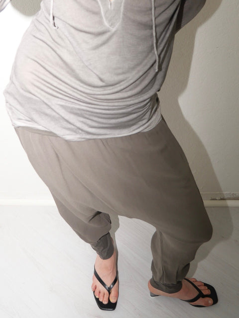 s0108 soft drape sheer harem pants