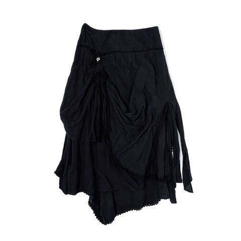 Asymmetric bohemian cotton skirt