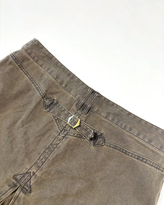Dropped pockets utility mini skirt