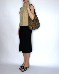 Wool knit turtleneck sleeveless top