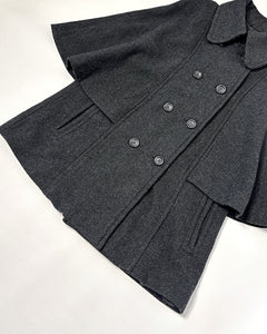 Cape style double breasted swing coat