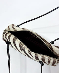 Zebra cowhide 90’s shoulder bag