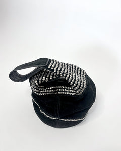 Studded suede large hobo bag