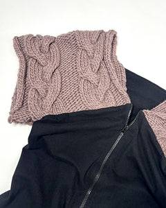 Cable knit cap sleeve fitted waist top