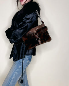 Furry studded bag