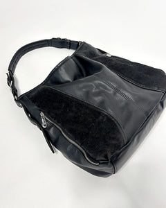 Silver buckles & zipper hobo bag