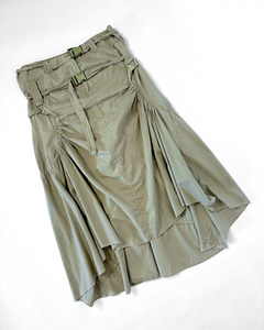 Asymmetric cargo midi skirt