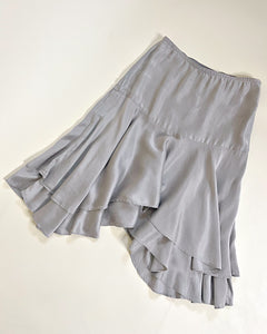 Silk asymmetric skirt