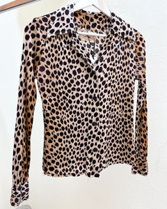 70’s slinky leopard shirt