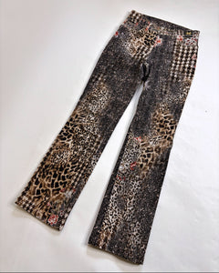 Capporera leopard & roses Italian jeans