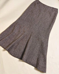 Tweed maxi low rise skirt