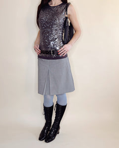 Angora wool sequined sleeveless pullover