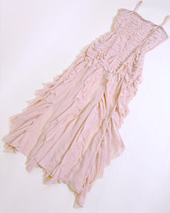 Sweet ruffled dropped waist gown