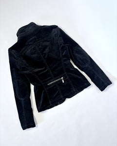 Velvet fitted military style jacket