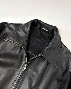 Oversized 90’s minimalist leather jacket