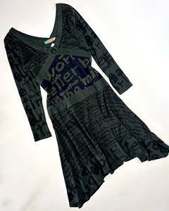 Desigual forest green dropped waist dress