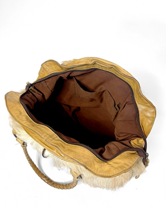 Springbok fur leather bag