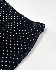 Polkadot corduroy low rise pencil skirt