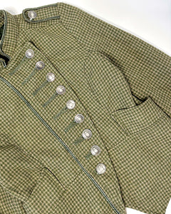 Asymmetric buttoning military marching band jacket