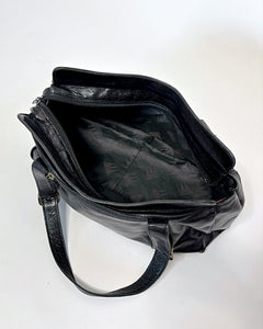 Large studded leather shoulder bag