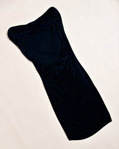 Asymmetric drapy ruched dress