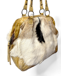 Springbok fur leather bag