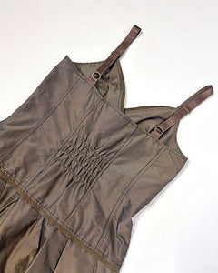 Dropped waist bubble skirt corset dress