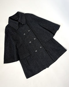 Cape style double breasted swing coat