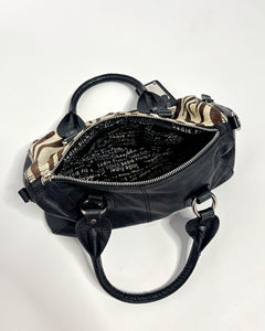 Zebra cowhide 2000’s bowling bag