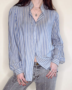 Silk peasant striped shirt