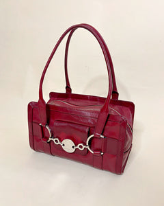 Karen Millen cherry red leather bag