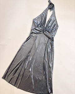 Dripping metalic halter dress