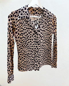 70’s slinky leopard shirt