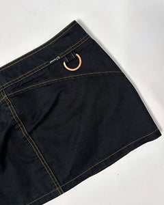Faded black contrasting seam low rise mini skirt
