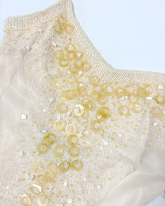 Beaded sequin silk slip dress