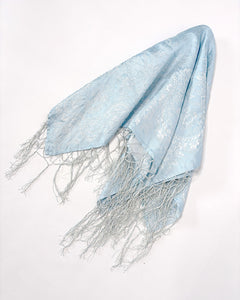Antique silk fringe scarf