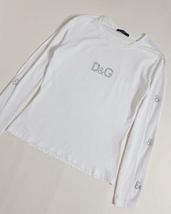 Dolce & Gabbana rhinestone logo top