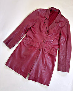 Cherry red 90’s leather jacket