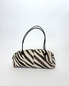 Zebra cowhide 90’s shoulder bag