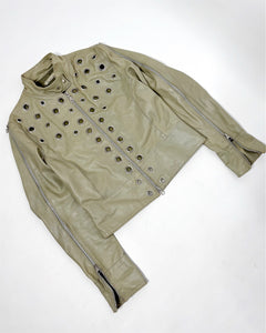 Grommet studded 90’s Italian leather jacket