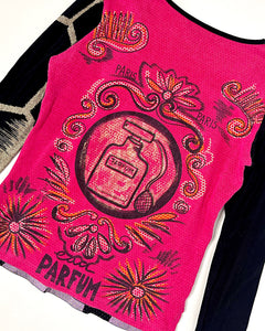 Custo Barcelona parfum graphic long sleeve top
