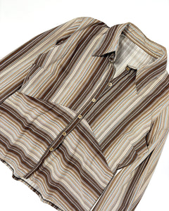 Striped fitted 90’s shirt with large cuffs