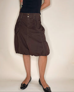 Cargo bubble midi skirt