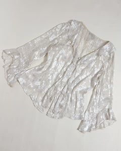 Ruffled trumpet sleeve 90’s top