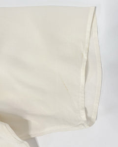 “Care tag said chaos” Upcycled stained silk boxy tee