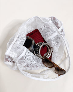 Lace hobo bag