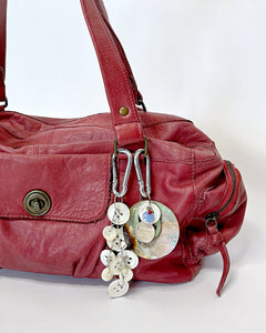 Stacked pearlescent bag charm