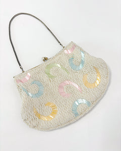 Beaded swirly 60’s hand bag